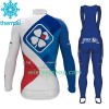 Fietskleding Dames (Fietsshirt Lange Mouw + Lange Koersbroek) 2017 FDJ N001 Winter Thermal Fleece